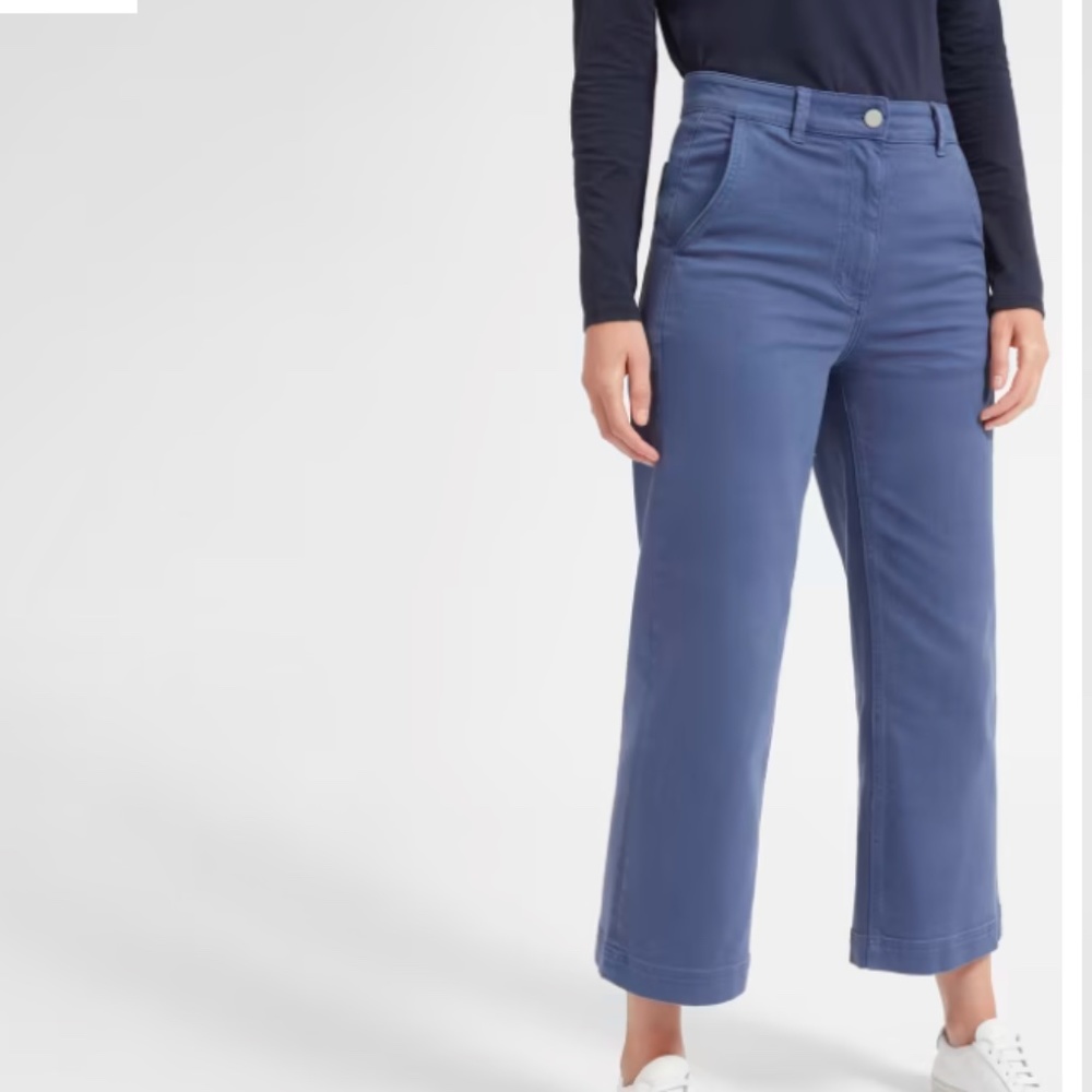 Everlane The Wide-Leg Crop Pant in Blue